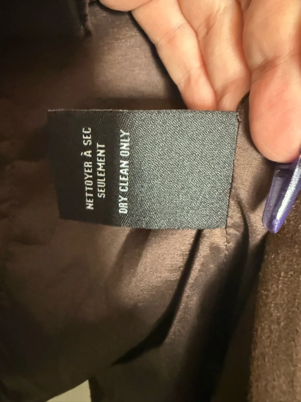 le chateau Brown Suede-Style Zip Front Jacket - Picture 6 of 6